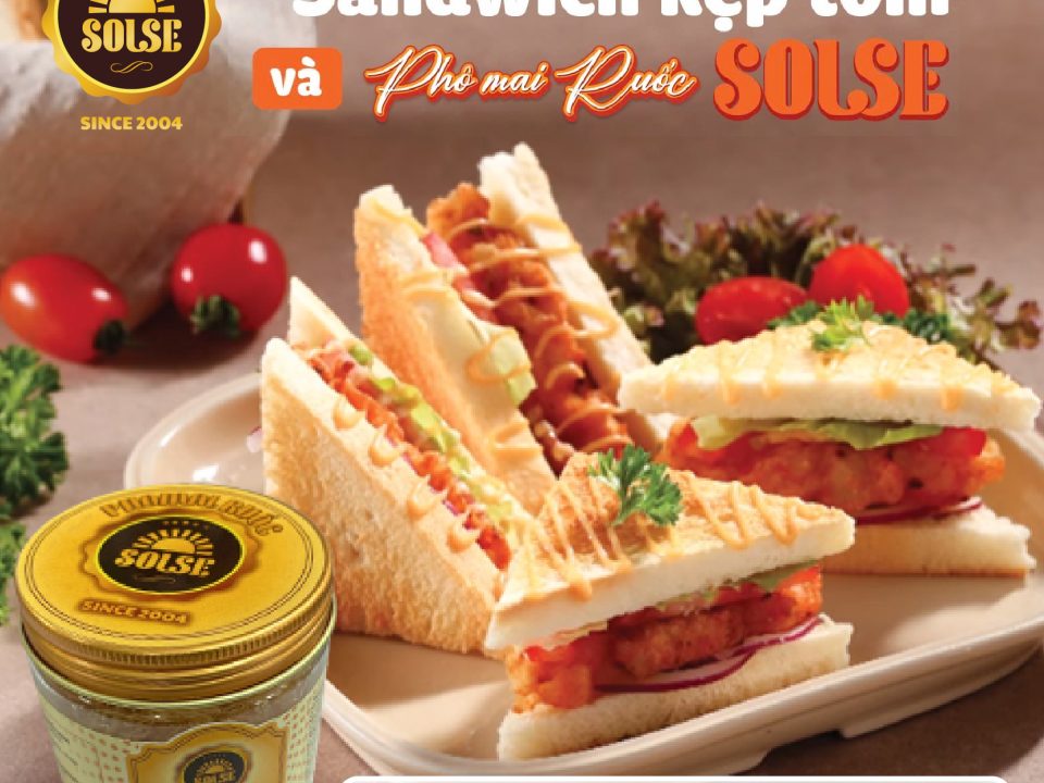 Sandwich kẹp tôm rắc Phô mai Ruốc SOLSE