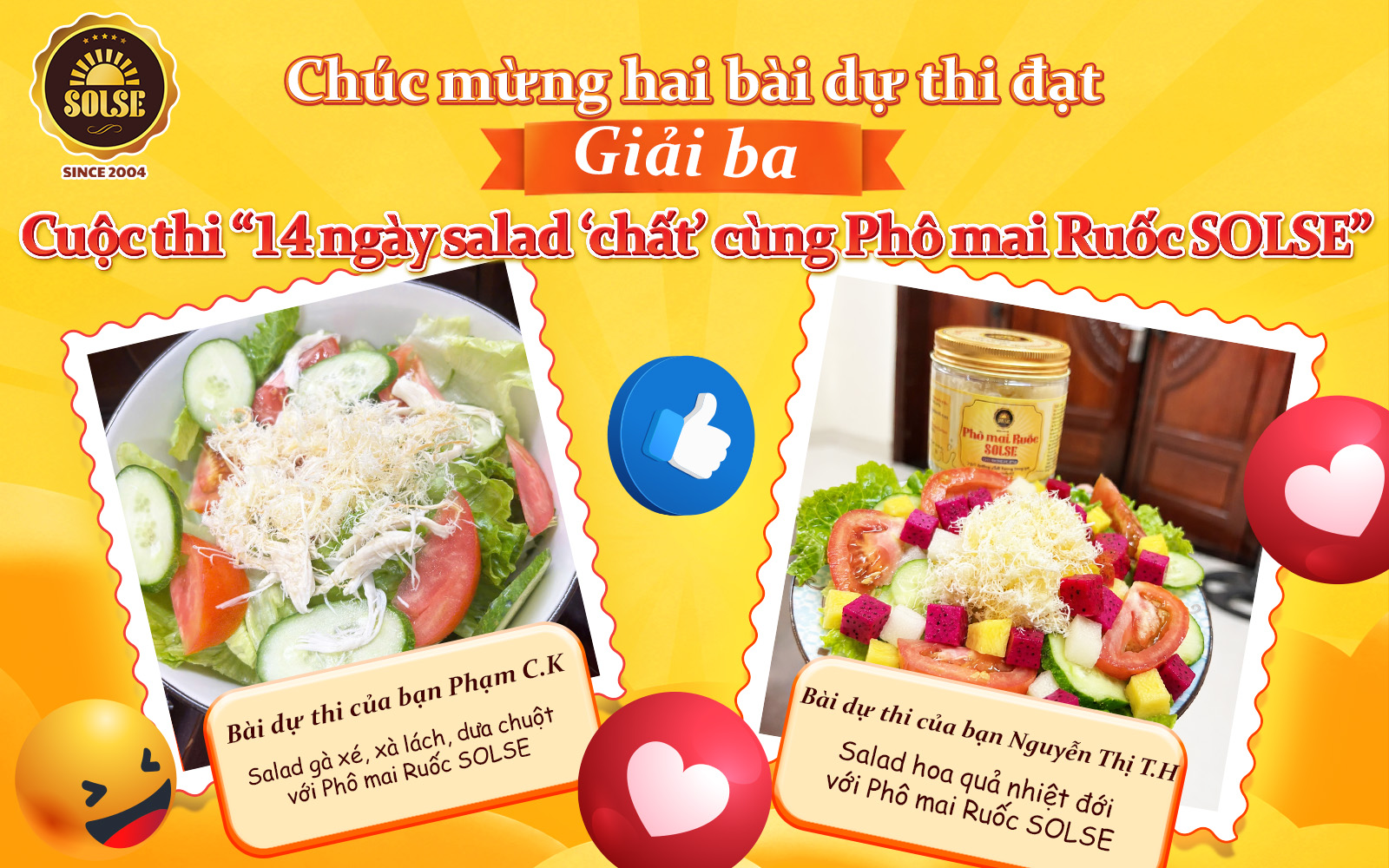 Giải Ba cuộc thi "14 ngày salad 'chất' cùng Phô mai Ruốc sOLSE"