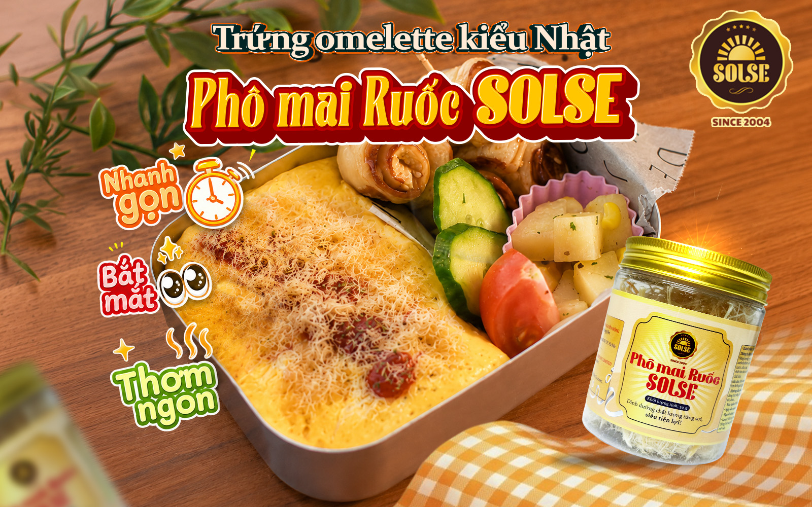 Trứng omelette kiểu Nhật phủ Phô mai Ruốc SOLSE – Đơn giản, nhanh gọn cho bữa trưa văn phòng